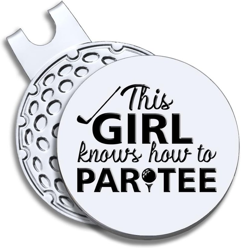 GEYGIE Strong Woman Golfer Ball Marker with Magnetic Hat Clip, Funny Golf Accessories Gifts for Proud Women, Novelty Birthday Gifts for Women Golfer Fan - Image 1